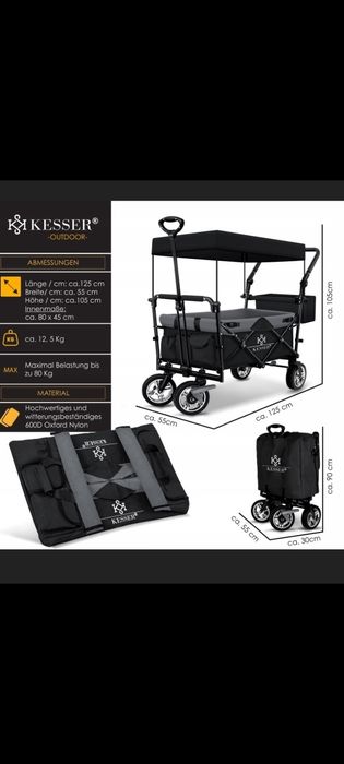 Wózek transportowy KESSER kolor CZARNY