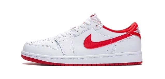 Nowe damskie sneakersy Nike Air Jordan 1 Low OG White/Red. Rozmiar 37,5. Buty sportowe Nike oryginalne