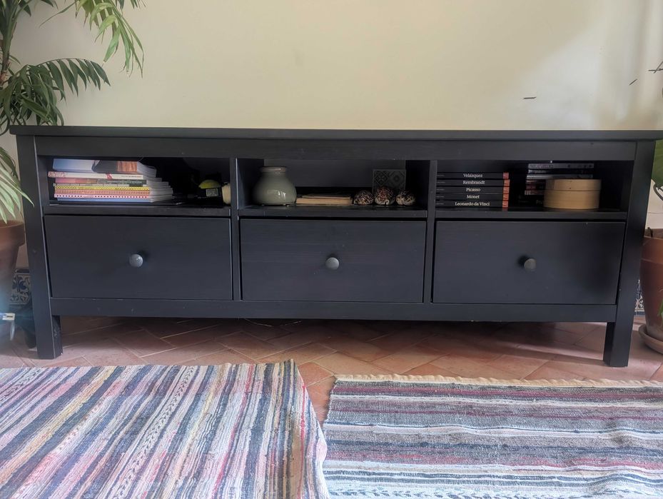HEMNES IKEA Móvel TV, preto-castanho