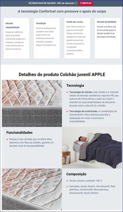 Colchão Juvenil Pikolin 80x200