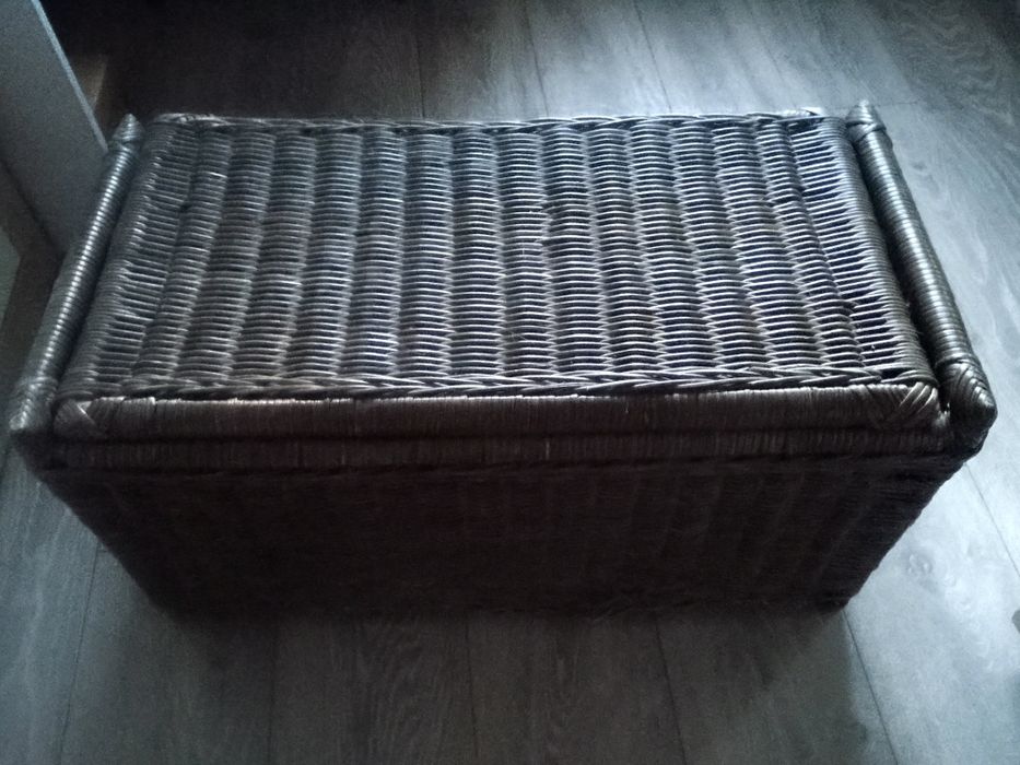 Skrzynia rattan szara