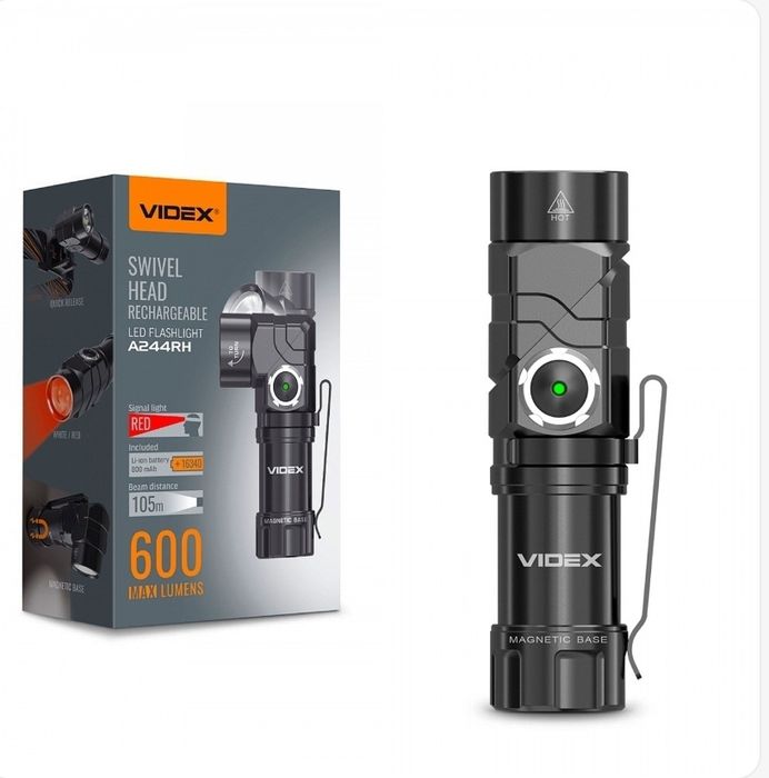 Портативний світлодіодний ліхтарик VIDEX VLF-A244RH 600Lm 5000K