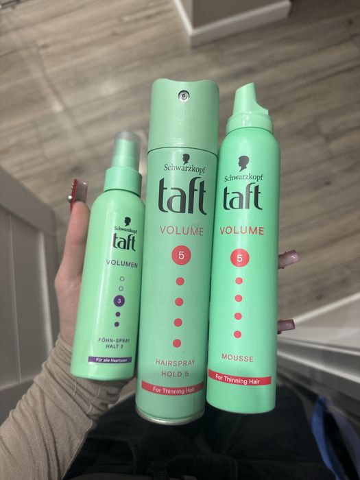 лак, пенка, спей для волос taft