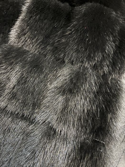 Шуба натуральна норка мутон чорна розмір S