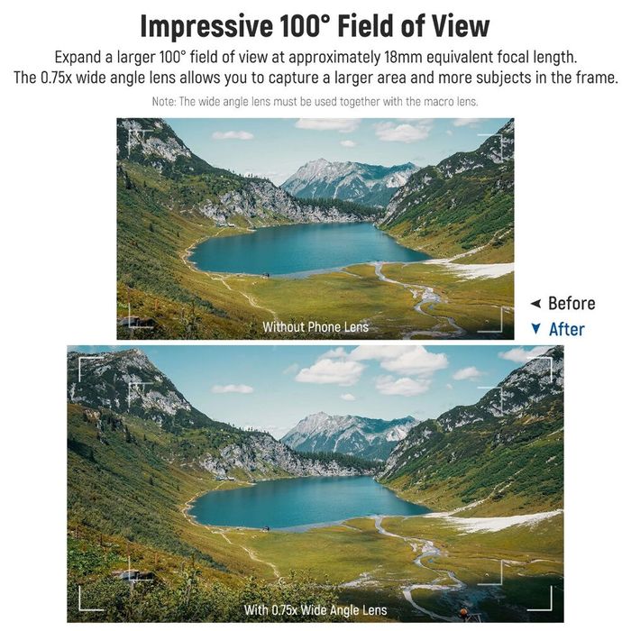 NEEWER LS-60 широкоугольный и макрообъектив с зажимом и переходником