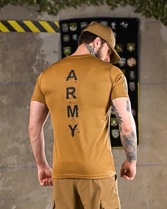Тактична футболка ARMY UKRAINE CoolMAX Койот Розміри S-3XL
