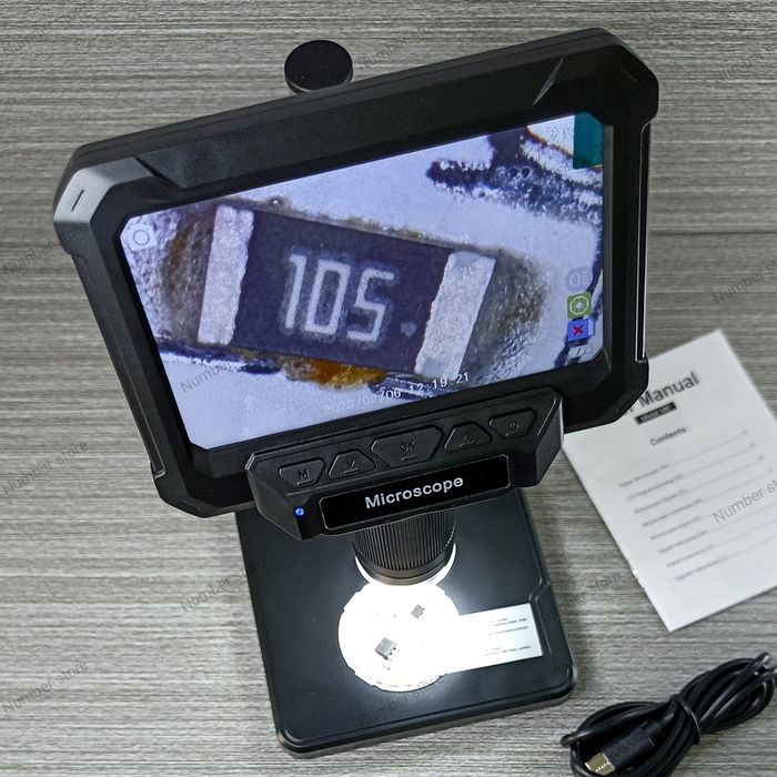 Цифровий мікроскоп 4.3" LCD (50X-1000X) / Електронний мікроскоп для пайки, нумізматики, ремонту / Підключення до ПК
