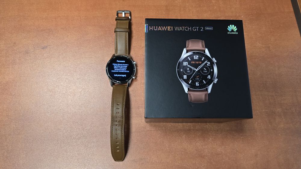 Huawei Watch GT 2 Classic 46mm brązowy, stan bdb