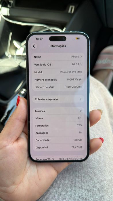 Tem um iPhone 14 pro max roxo para vender