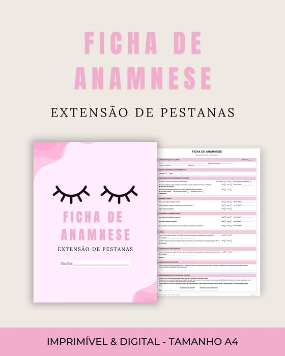 Ficha de Anamnese - Extensão de Pestanas