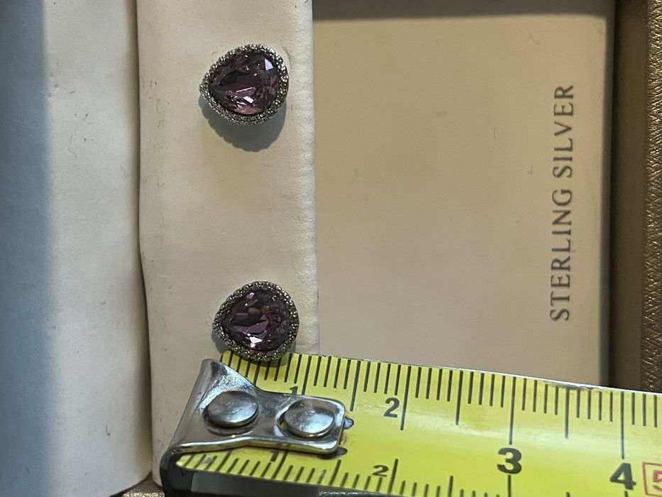 Kolczyki swarowski fiolet srebrne sztyfty Harper Rae sterling silver
