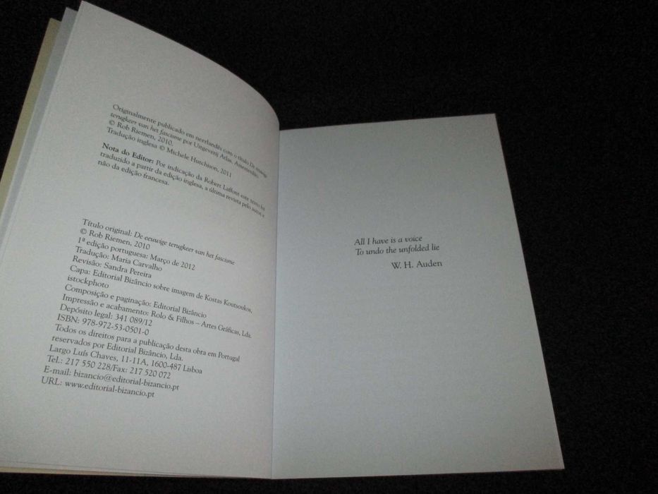 Livro O Eterno Retorno do Fascismo Rob Riemen