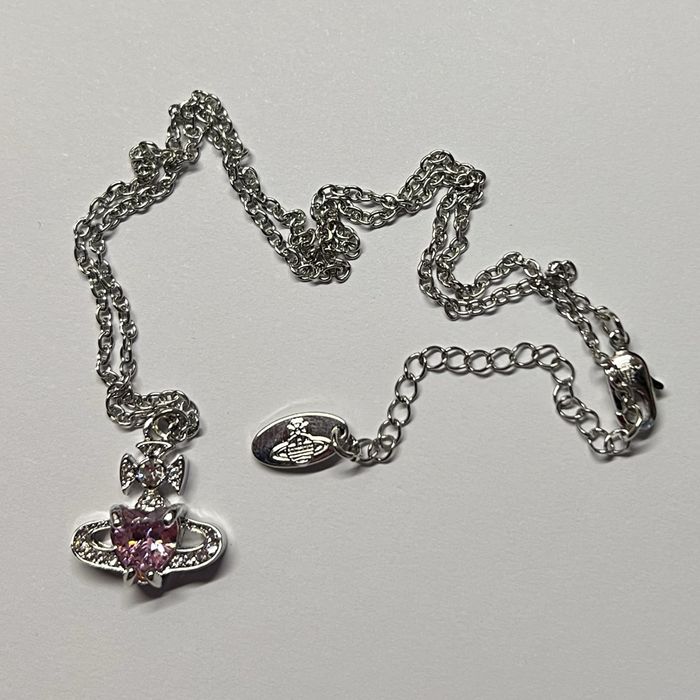Підвіска серце срібна рожева червона Vivienne Westwood Heart вівʼєн вествуд хром хартс