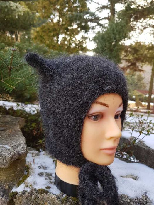Czapka kot 54/56 alpaka/merynos