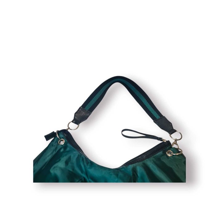 Bolsa Feminina Verde Nylon / Alça Larga Removível