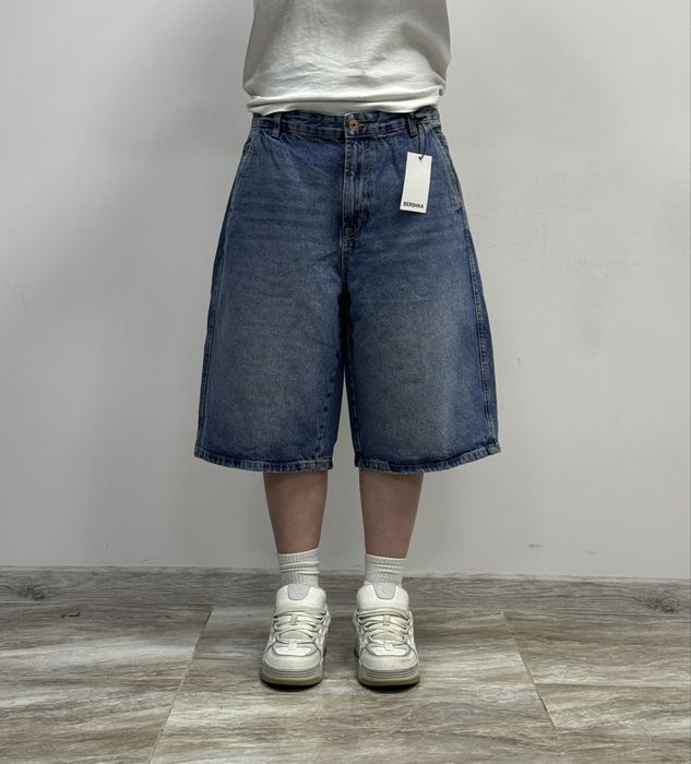 НОВІ широкі шорти джинсові BAGGY jeans shorts широкие шорты синие бегги реп Jaded London typ ecko fubu