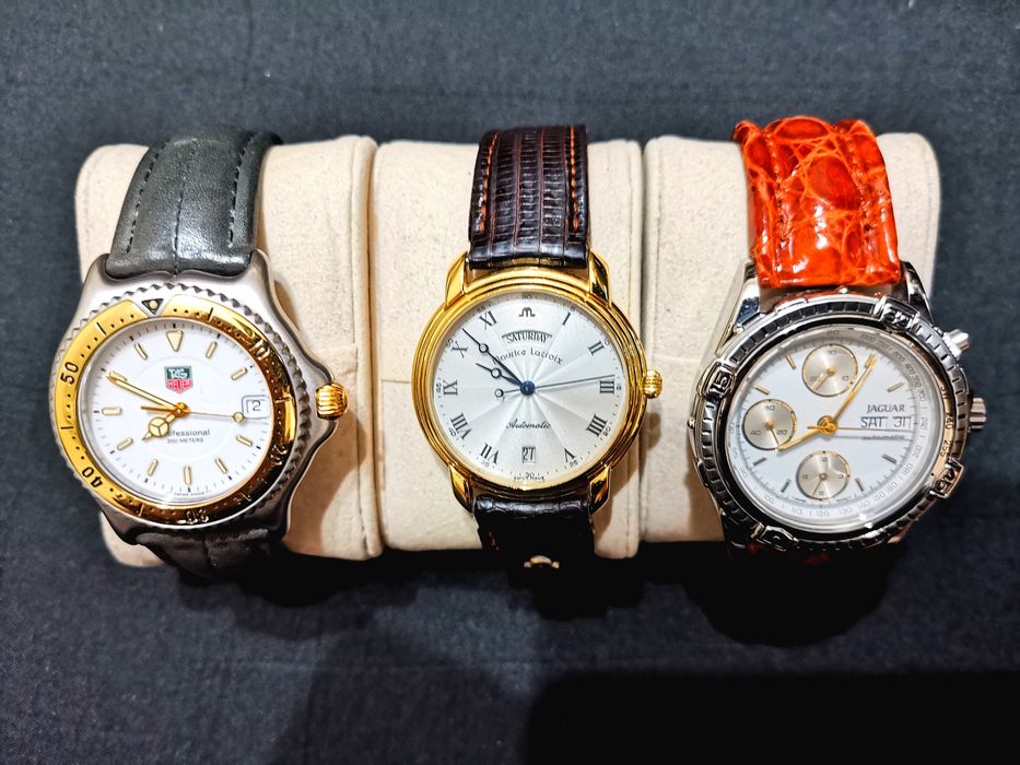 Pack de 3 relógios de luxo, TAG HEUR, Maurice Lacroix, JAGUAR