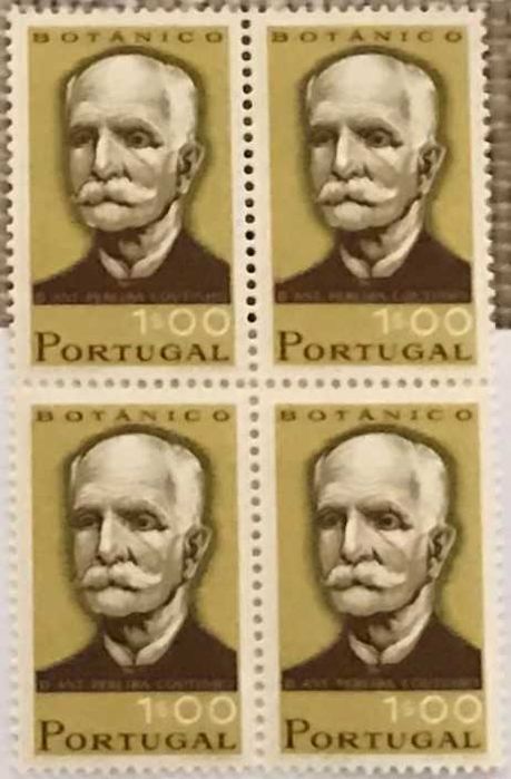 Quadra de selos novos de 1$00 - Cientistas Portugueses - 1966