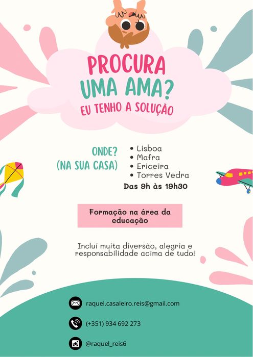 Serviço de Babysitting/ Ama/ Nanny