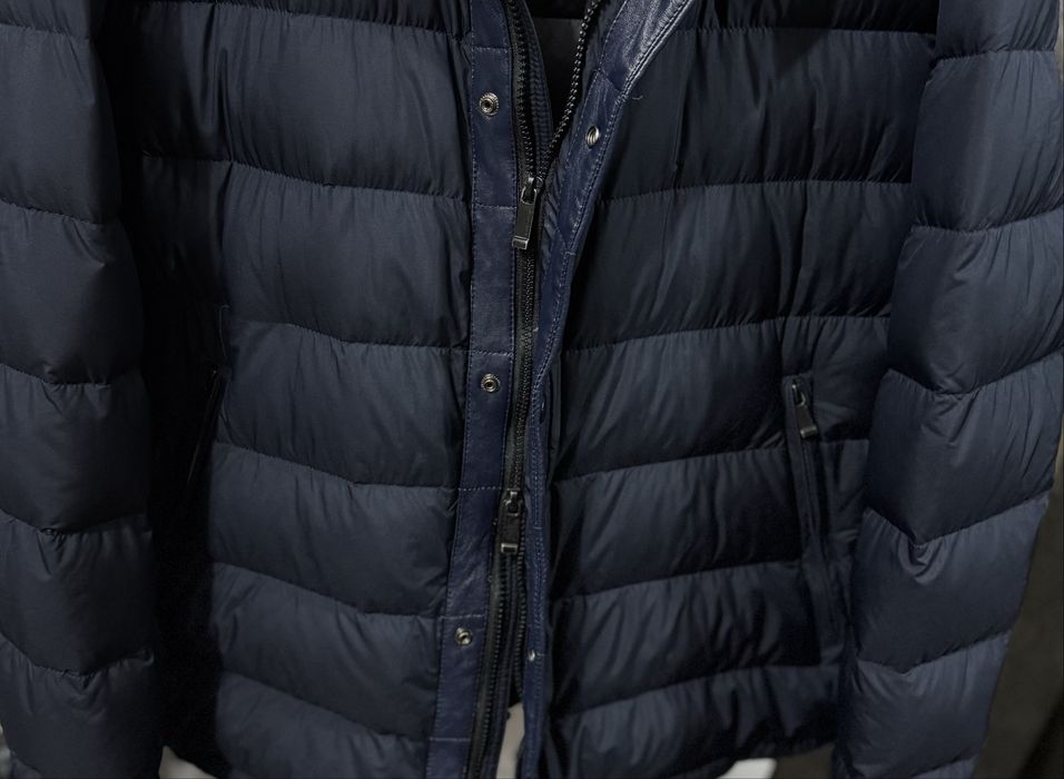 Куртка чоловіча Мікропуховик Massimo Dutti синій XL L