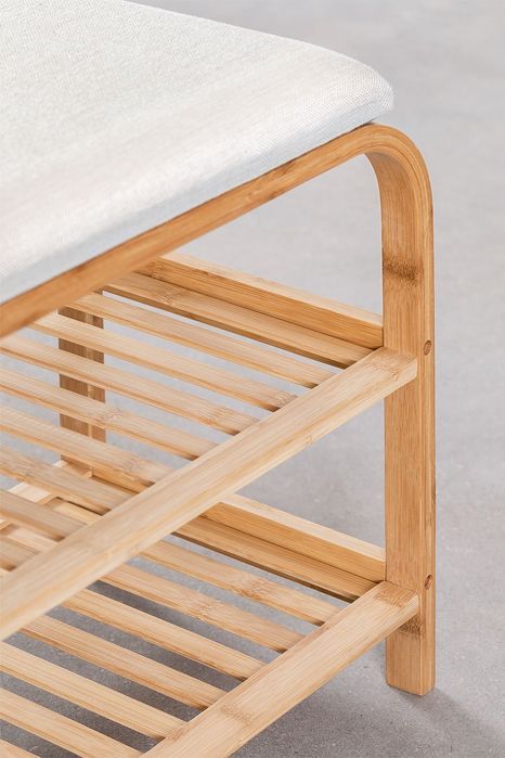 Sklum Banco sapateira 70 cm em madeira de bambu Kaupo