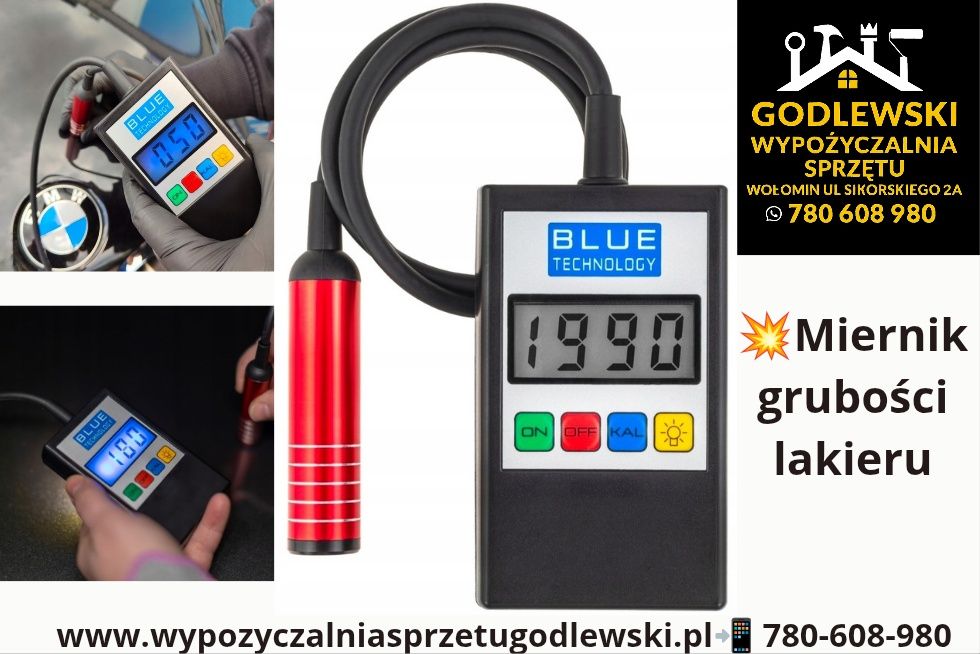 Wynajem!  Miernika grubości lakieru powłok malarskich Wypożyczalnia!
