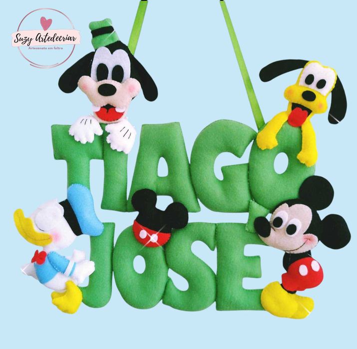 Decoração Placa Porta Disney Quarto Criança