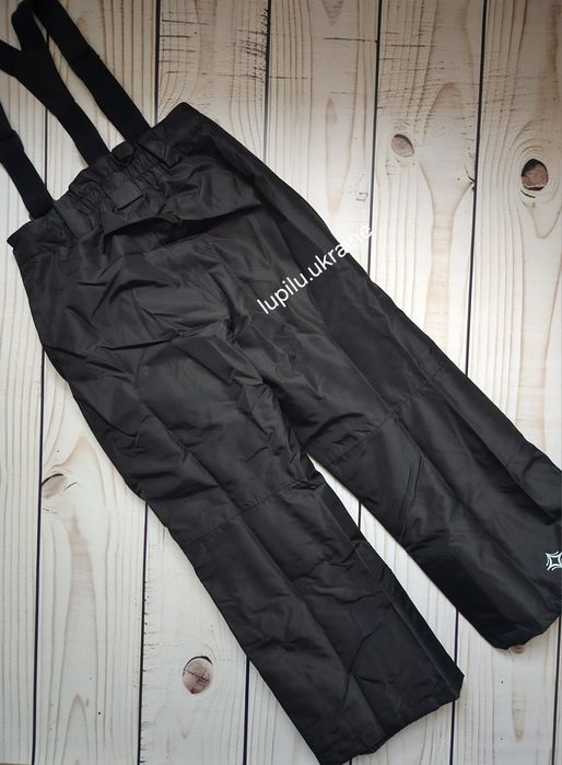 Crivit 122/128 штани лижні дитячі чорні зимові термо комбінезон