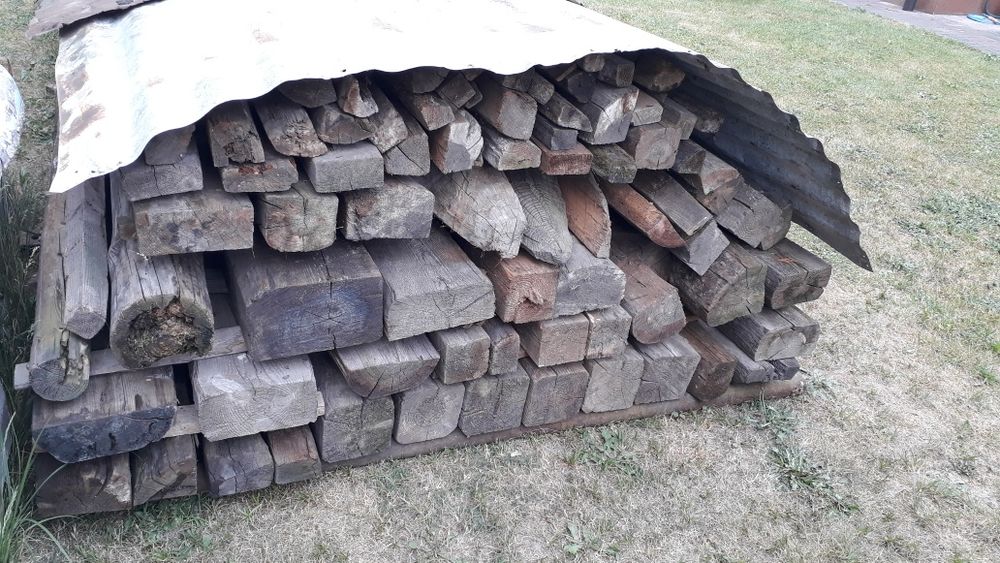 Drewno budowlane belki ok. 6 m3 bele na budowę słupy opał