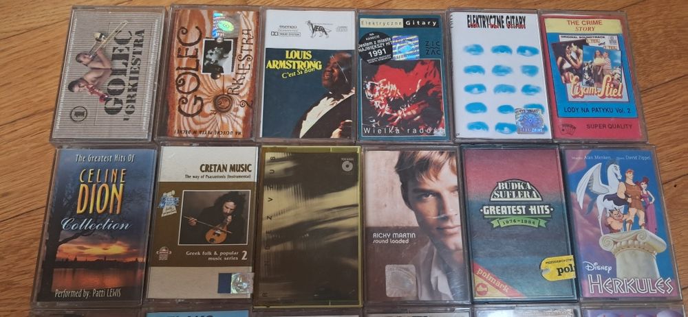 Zestaw 32 retro kasety magnetofonowe muzyka lata '80-'00 pl i zagranic