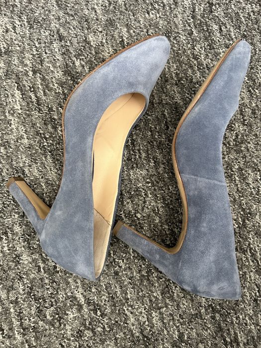 Szpilki_czółenka Högl zamszowe niebieskie rozm.37