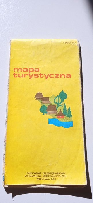 Mapa stara turystyczna Beskid śląski i Żywiecki PRL.
