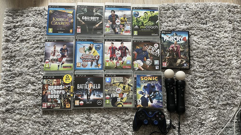 Zestaw gier PS3 + 3 pady