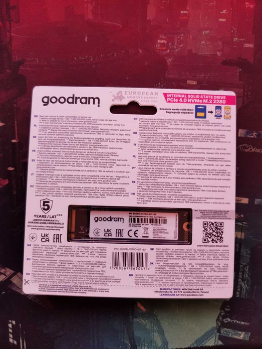 SSD накопичувач GOODRAM 1Tb PX700 M.2 2280 PCIe NVMe 3D NAND