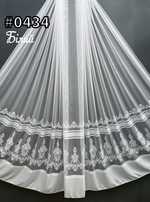 Преміум Тюль на основі бамбук з вишивкою