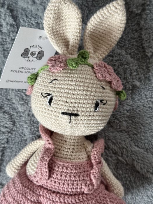 Szydelkowa przytulanka kroliczek - 100% bawelna - handmade