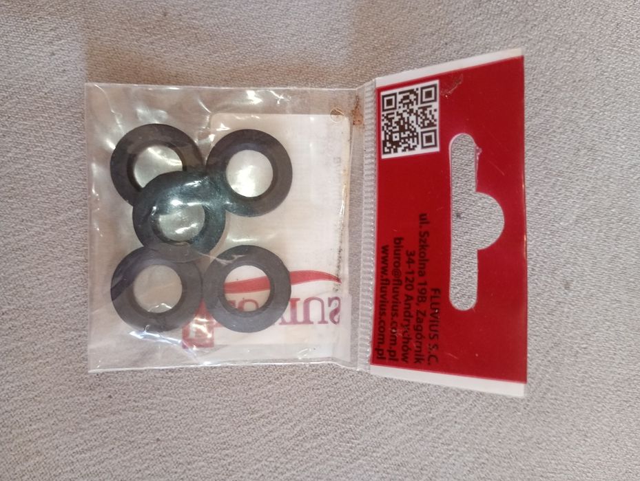 uszczelka gumowa węża prysznica 1/2" Fluvius 5 szt. czarne nowe