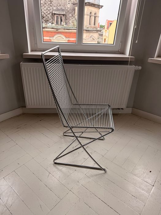 Krzesło designerskie z chromowanej stali – loft / modernistyczne