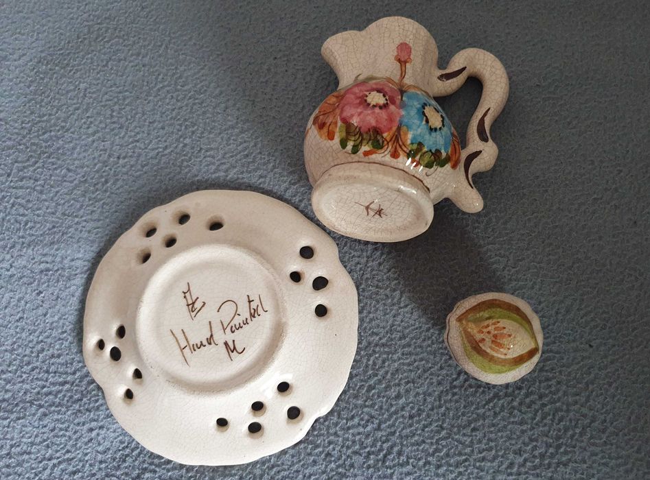 Pequeno Jarro de porcelana crackled, pintado à mão