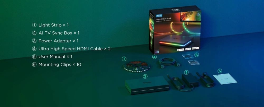 Govee ai sync box 2 podswietlenie TV 55-65 cali tasma led do tv