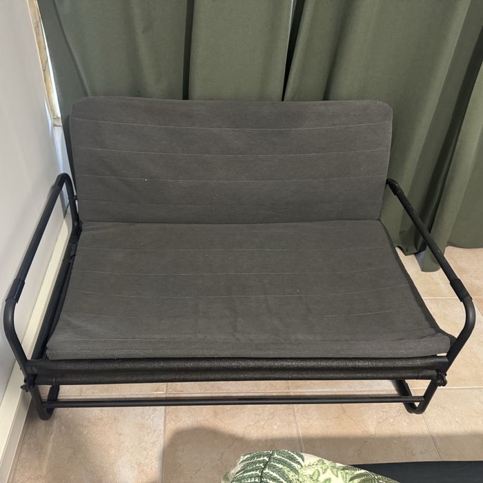 Sofá-cama, Knisa cinz esc/preto (Ikea HAMMARN)