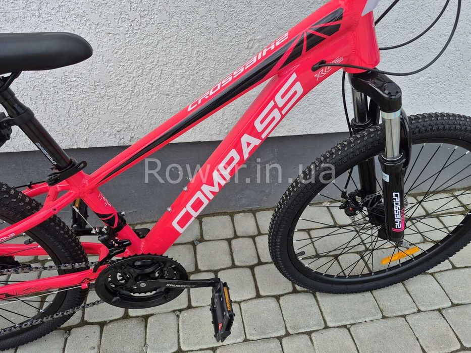 Велосипед гірський дитячий для 8-12 років 24" Compass Рама 11" pink-black