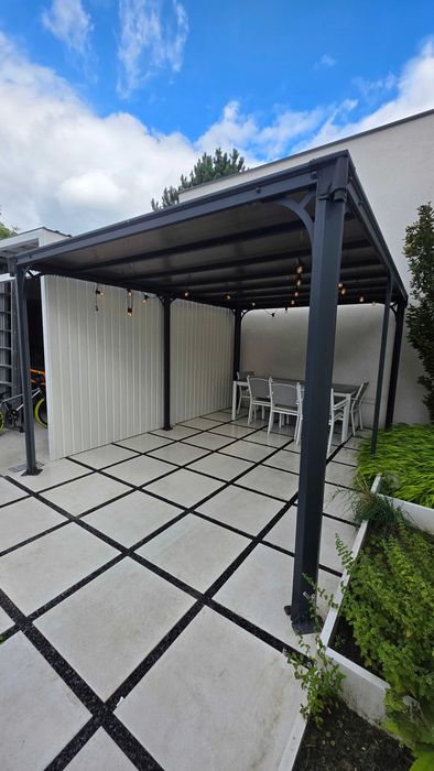 Altana Solidna Altanka metalowa alumioniowa nowoczesna do ogrodu Carport Pergola Zadaszenie