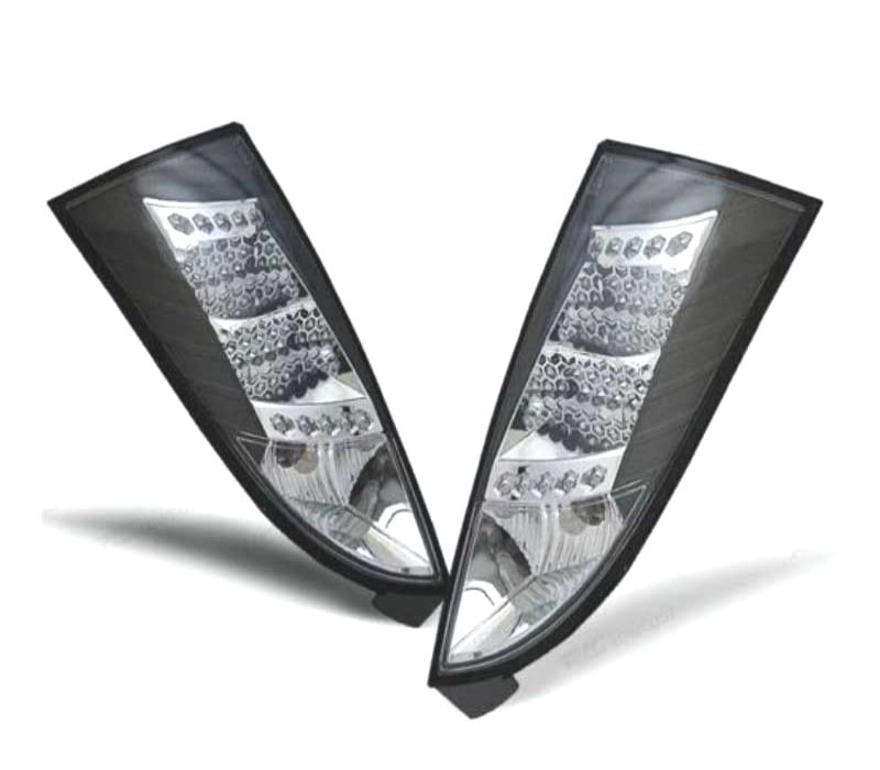 FAROLINS TRASEIROS LED FORD FOCUS 98-04 FUNDO PRETO CROMADO
