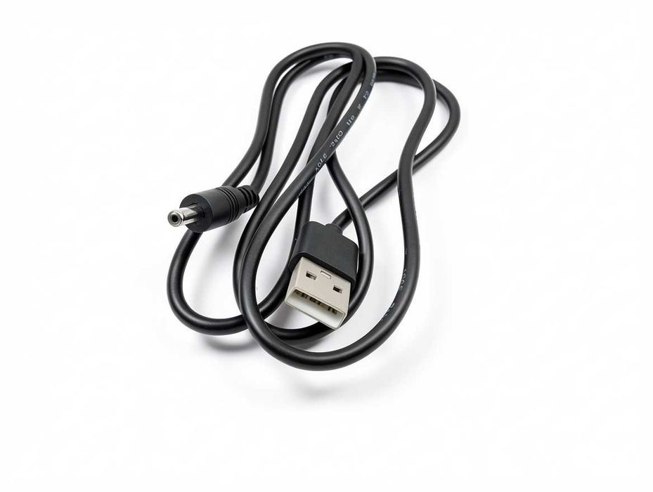 N188 Kabel Zasilający USB Na Wtyk Okrągły DC Przewód Zasilacza Czarny 1m Do Routera Modemu Latarki Zabawki Ładowarka Uniwersalny