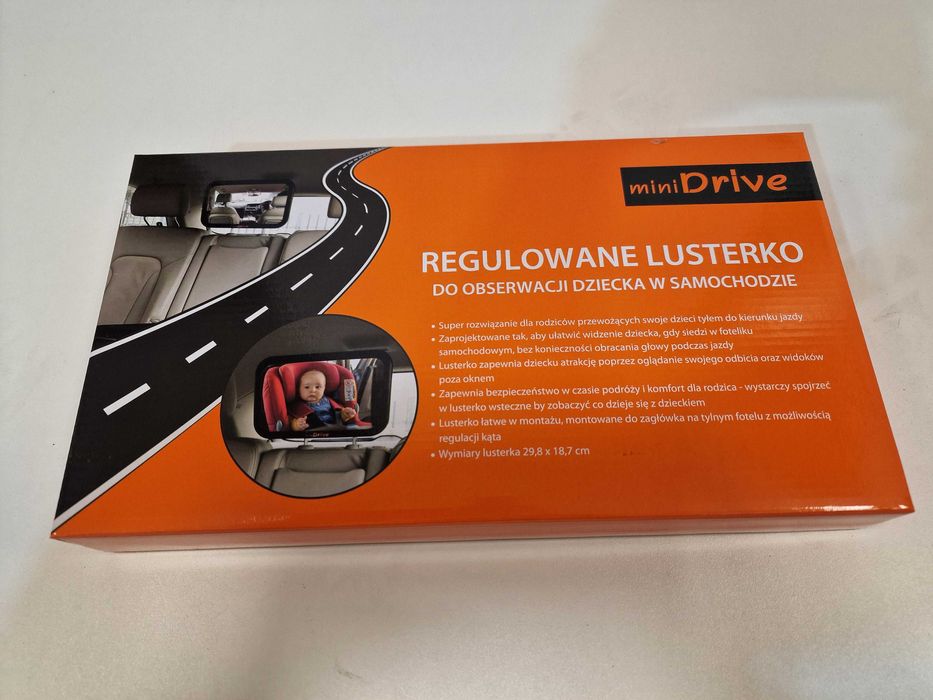 Regulowane lusterko do obserwacji dziecka w samochodzie