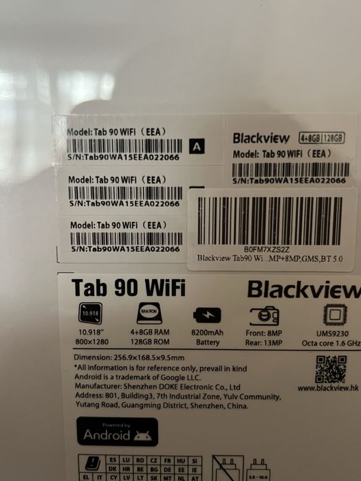 НОВЫЙ Планшет Blackview Tab 90 Wi-Fi  8/128