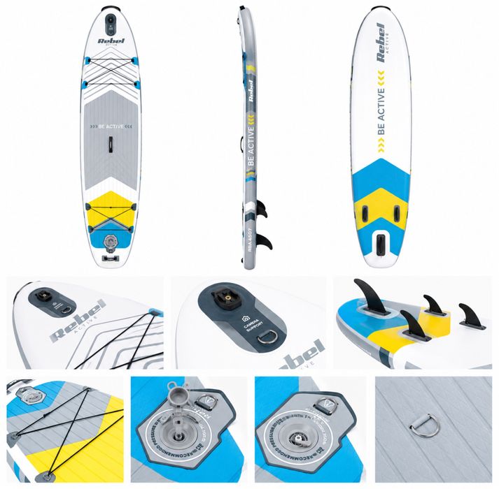 SUP дошка 335 см Rebel ACTIVE RBA-4507-WH із аксесуарами сапборд 170 кг 335 x 84 х 15 см White