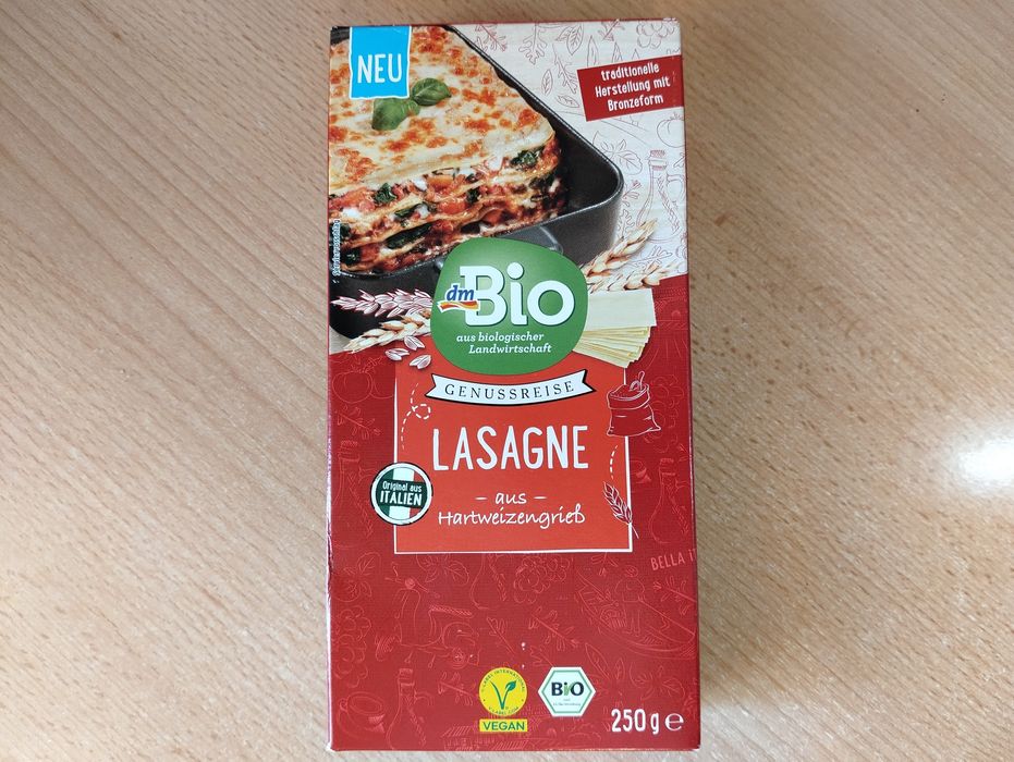 Makaron do lazanii dmBio, 250 g (otwarte opakowanie)