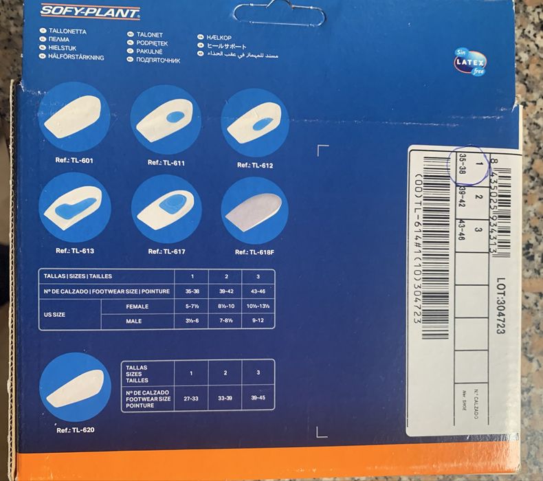 Almofadas Calcanhar de silicone Orliman
